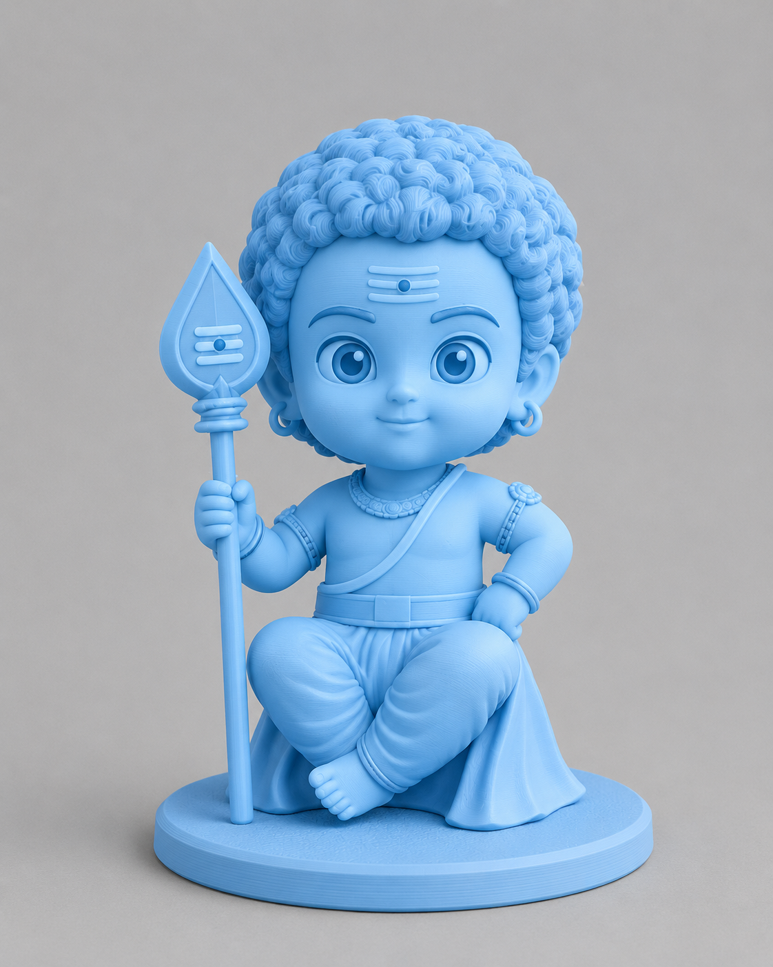 Murugan Sitting Blue 3D Model (5 Inch)